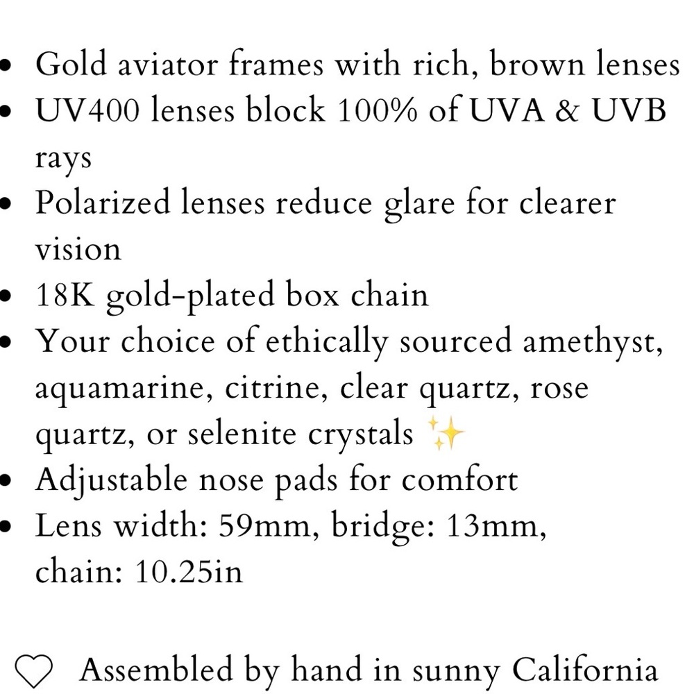 Gold Aviator Chain Sunglasses - Picture 4 of 6